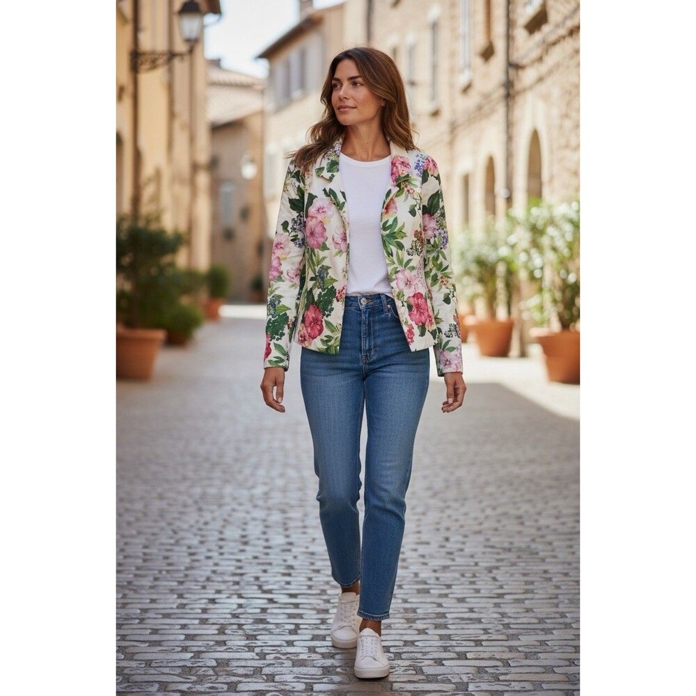 Nina Mclemore Printed Stretch Cotton Women Jack Size SX-S Suzanne Luxury